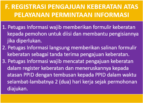 F Registrasi pengajuan keberatan